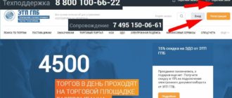 ЛК «ЭТП ГПБ»